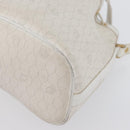 Christian Dior Honeycomb Canvas Shoulder Bag PVC White Gold Auth 169749-11