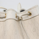 Christian Dior Honeycomb Canvas Shoulder Bag PVC White Gold Auth 169749-14
