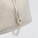 Christian Dior Honeycomb Canvas Shoulder Bag PVC White Gold Auth 169749-15