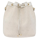 Christian Dior Honeycomb Canvas Shoulder Bag PVC White Gold Auth 169749-2