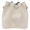 Christian Dior Honeycomb Canvas Shoulder Bag PVC White Gold Auth 169749-3