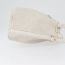 Christian Dior Honeycomb Canvas Shoulder Bag PVC White Gold Auth 169749-4