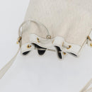 Christian Dior Honeycomb Canvas Shoulder Bag PVC White Gold Auth 169749-6