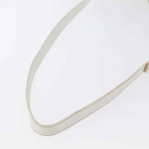Christian Dior Honeycomb Canvas Shoulder Bag PVC White Gold Auth 169749