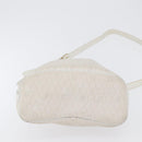 Christian Dior Honeycomb Canvas Shoulder Bag PVC White Gold Auth 169749-9