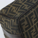 FENDI Zucca Canvas Vanity Hand Bag Black Brown Auth 169752-10
