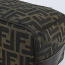 FENDI Zucca Canvas Vanity Hand Bag Black Brown Auth 169752-11