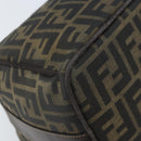 FENDI Zucca Canvas Vanity Hand Bag Black Brown Auth 169752-12