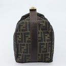 FENDI Zucca Canvas Vanity Hand Bag Black Brown Auth 169752-4