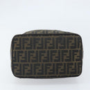 FENDI Zucca Canvas Vanity Hand Bag Black Brown Auth 169752-8