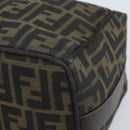FENDI Zucca Canvas Vanity Hand Bag Black Brown Auth 169752-9
