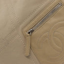 CHANEL Tote Bag No5 Canvas Beige Silver CC Auth 169753-18