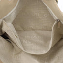 CHANEL Tote Bag No5 Canvas Beige Silver CC Auth 169753-24
