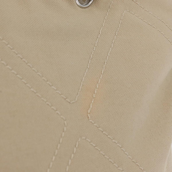 CHANEL Tote Bag No5 Canvas Beige Silver CC Auth 169753