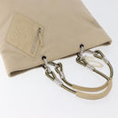 CHANEL Tote Bag No5 Canvas Beige Silver CC Auth 169753-7