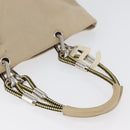 CHANEL Tote Bag No5 Canvas Beige Silver CC Auth 169753-8