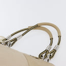 CHANEL Tote Bag No5 Canvas Beige Silver CC Auth 169753-9