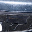 Salvatore Ferragamo Gancini Hand Bag Leather 2way Navy Gold Auth 169755-18