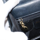 Salvatore Ferragamo Gancini Hand Bag Leather 2way Navy Gold Auth 169755-25