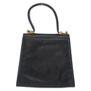 Salvatore Ferragamo Gancini Hand Bag Leather 2way Navy Gold Auth 169755-3