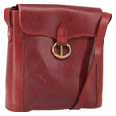 Christian Dior Honeycomb Canvas Shoulder Bag PVC Red Gold Auth 169756-1