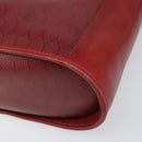 Christian Dior Honeycomb Canvas Shoulder Bag PVC Red Gold Auth 169756-10