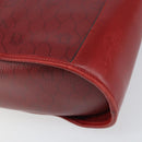 Christian Dior Honeycomb Canvas Shoulder Bag PVC Red Gold Auth 169756-12