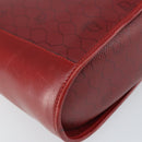 Christian Dior Honeycomb Canvas Shoulder Bag PVC Red Gold Auth 169756-13