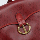Christian Dior Honeycomb Canvas Shoulder Bag PVC Red Gold Auth 169756-14