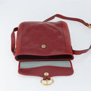 Christian Dior Honeycomb Canvas Shoulder Bag PVC Red Gold Auth 169756-15