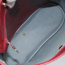 Christian Dior Honeycomb Canvas Shoulder Bag PVC Red Gold Auth 169756-17