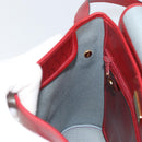 Christian Dior Honeycomb Canvas Shoulder Bag PVC Red Gold Auth 169756-19