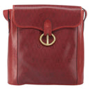 Christian Dior Honeycomb Canvas Shoulder Bag PVC Red Gold Auth 169756-2