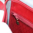 Christian Dior Honeycomb Canvas Shoulder Bag PVC Red Gold Auth 169756-20