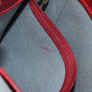 Christian Dior Honeycomb Canvas Shoulder Bag PVC Red Gold Auth 169756-22