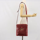 Christian Dior Honeycomb Canvas Shoulder Bag PVC Red Gold Auth 169756-23