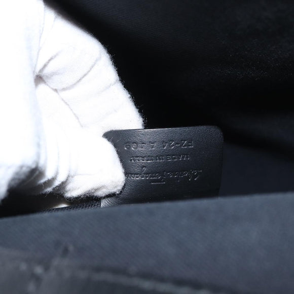 Salvatore Ferragamo Gancini Hand Bag PVC 2way Beige Gold Auth 169765