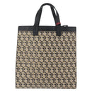 Salvatore Ferragamo Gancini Hand Bag PVC 2way Beige Gold Auth 169765-13