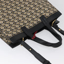 Salvatore Ferragamo Gancini Hand Bag PVC 2way Beige Gold Auth 169765-6