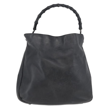 GUCCI Bamboo Shoulder Bag Leather 2way Black 001 1577 3754 Auth 169771 - 0