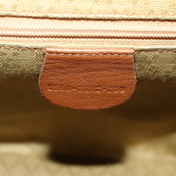 GUCCI Bamboo Backpack Leather Brown Gold Auth 169775