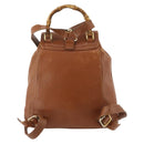 GUCCI Bamboo Backpack Leather Brown Gold Auth 169775-3