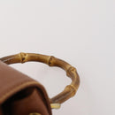 GUCCI Bamboo Backpack Leather Brown Gold Auth 169775-8