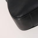 GUCCI Bamboo Hand Bag Leather 2way Black Gold Auth 169781-13