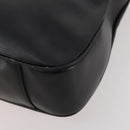 GUCCI Bamboo Hand Bag Leather 2way Black Gold Auth 169781-14