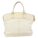 LOUIS VUITTON Suhari Lockit MM Hand Bag Leather White M91874 LV Auth 169782-2