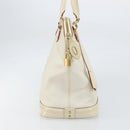 LOUIS VUITTON Suhari Lockit MM Hand Bag Leather White M91874 LV Auth 169782-3