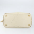 LOUIS VUITTON Suhari Lockit MM Hand Bag Leather White M91874 LV Auth 169782-5