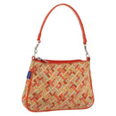 BURBERRY Blue Label Hand Bag Canvas Orange Silver Auth 169787-1