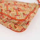 BURBERRY Blue Label Hand Bag Canvas Orange Silver Auth 169787-9